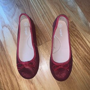 Girls Red Glitter ballet shoes size 2